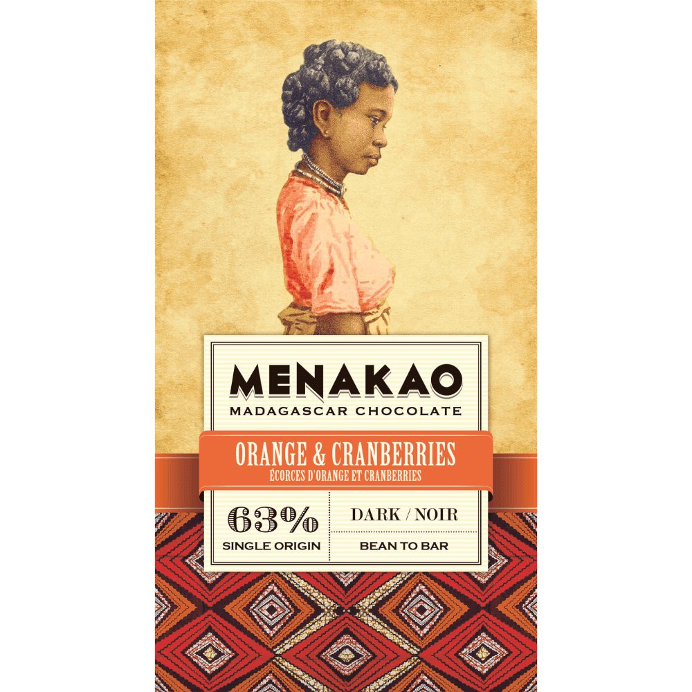 Menakao czekolada ciemna 63% pomarańcza/żur. 75g