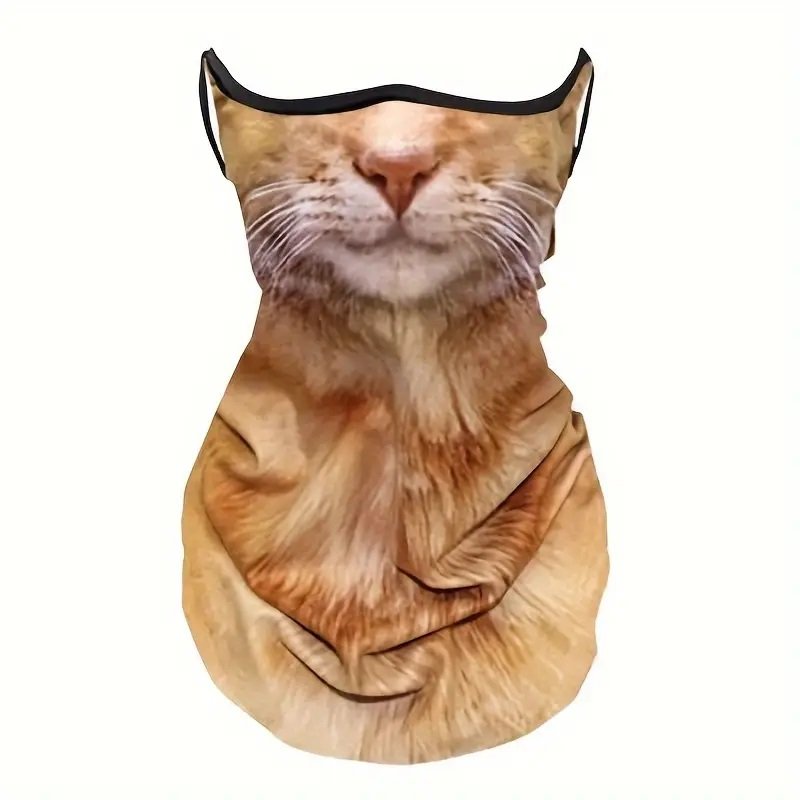 Komin Osłona na twarz i szyję przed Wiatrem Słońcem Mrozem- wzór Orange Cat