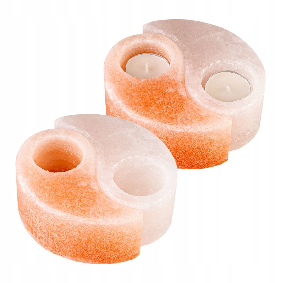 Świecznik solny na tealight naturalny ying yang sól himalajska świeczki