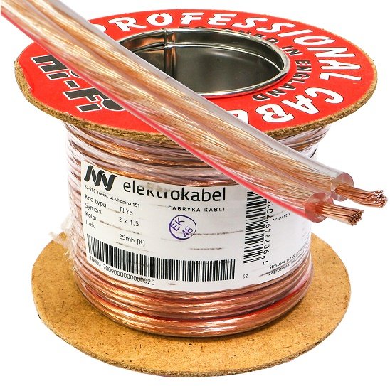 Elektrokabel Przewód głośnikowy TLYp 2x1,5 /25m/ T0205 TLYP 2 X 1,5