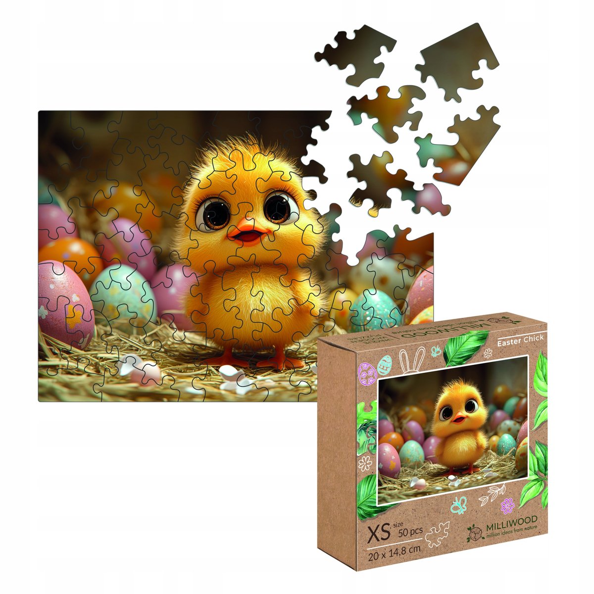 Puzzle Celebrating 50 elementów Easter Chick - Wielkanocny Kurczaczek