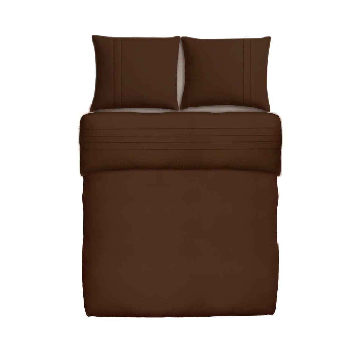 Pościel satynowa brązowa 125g/m2 z plisą 160x200cm