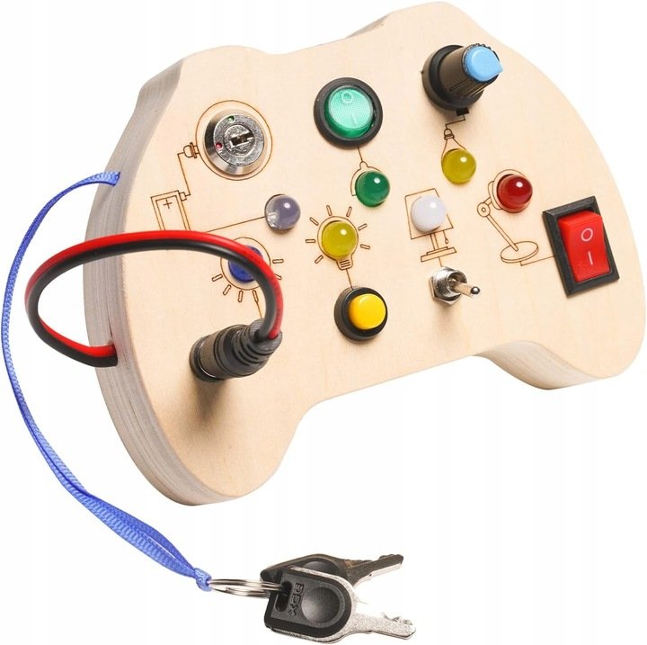 Panel Edukacyjny Montessori z Przełącznikami LED kontroler pad (W108)