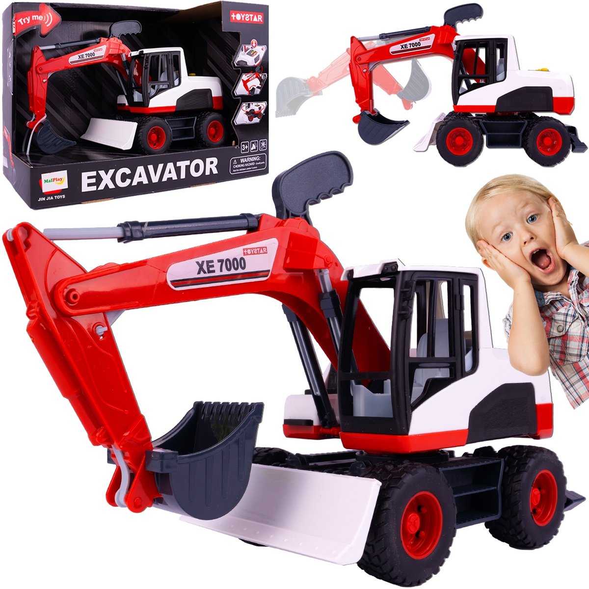 Koparka Budowlana Ruchome Elementy D��wi��k ��wiat��o