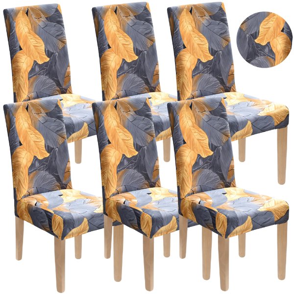 ZESTAW 6 SZT. POKROWIEC NA KRZESŁO WZORY ELASTYCZNY [10-WZ-6-6SZT]