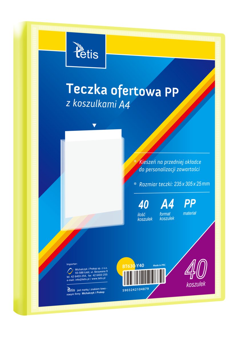 Teczka ofertowa PP 40 koszulek. A4 żółta