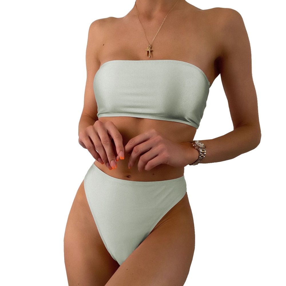 STRÓJ KĄPIELOWY DWUCZĘŚCIOWY BIKINI MAJTKI WYSOKI STAN OPASKA KOLORY S