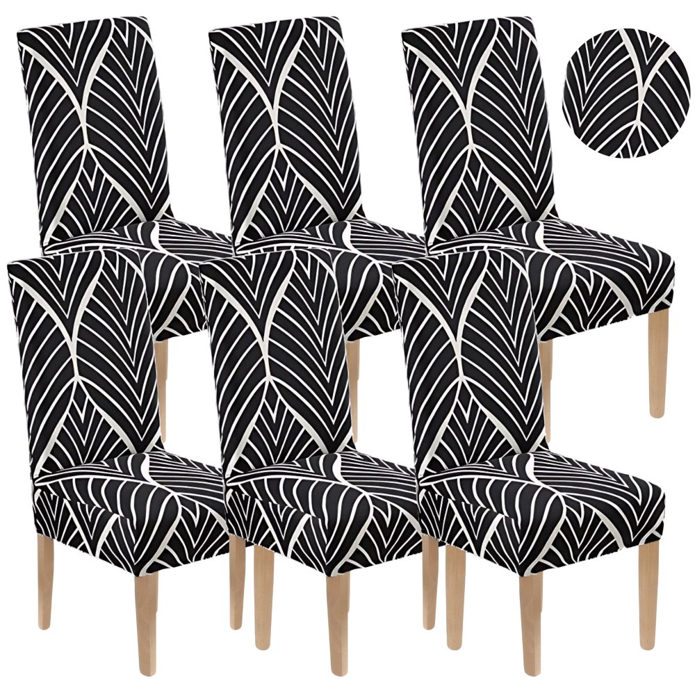 ZESTAW 6 SZT. POKROWIEC NA KRZESŁO WZORY ELASTYCZNY [10-WZ-1-6SZT]