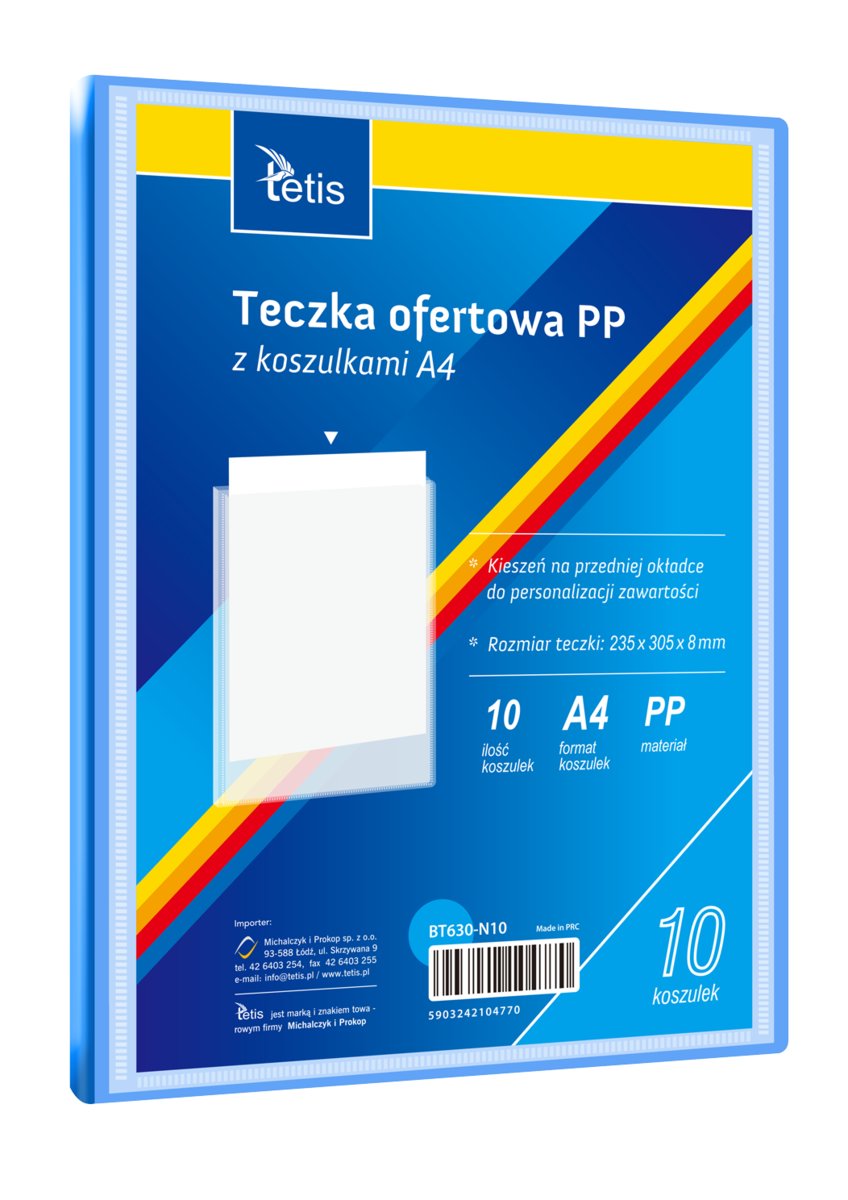 Teczka ofertowa PP 10 koszulek. A4 niebieska
