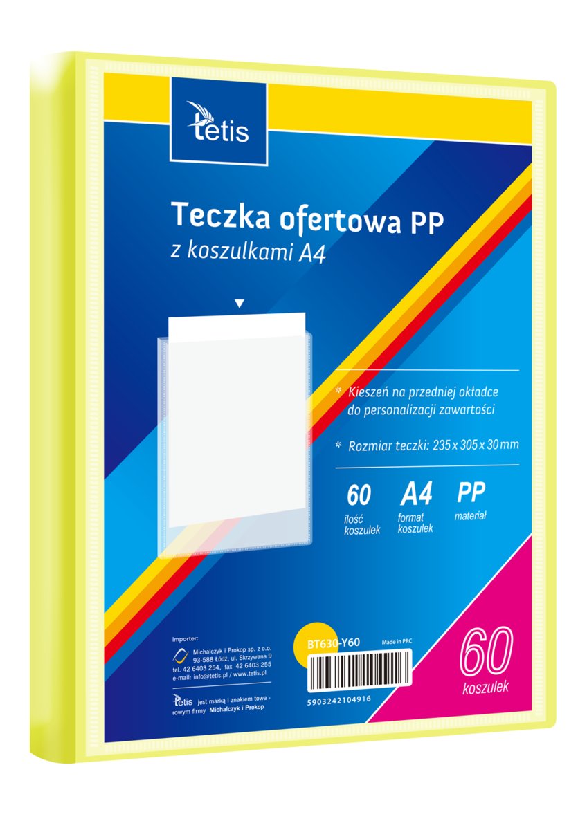 Teczka ofertowa PP 60 koszulek. A4 żółta