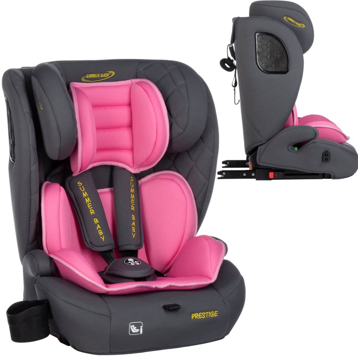 FOTELIK SAMOCHODOWY ISOFIX 76-150cm i-SIZE R129 SUMMER BABY PRESTIGE RÓŻOWY