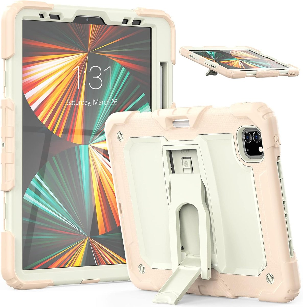Etui do ipad pro 11/air 5/4 z podstawką i paskiem na ramię różowe