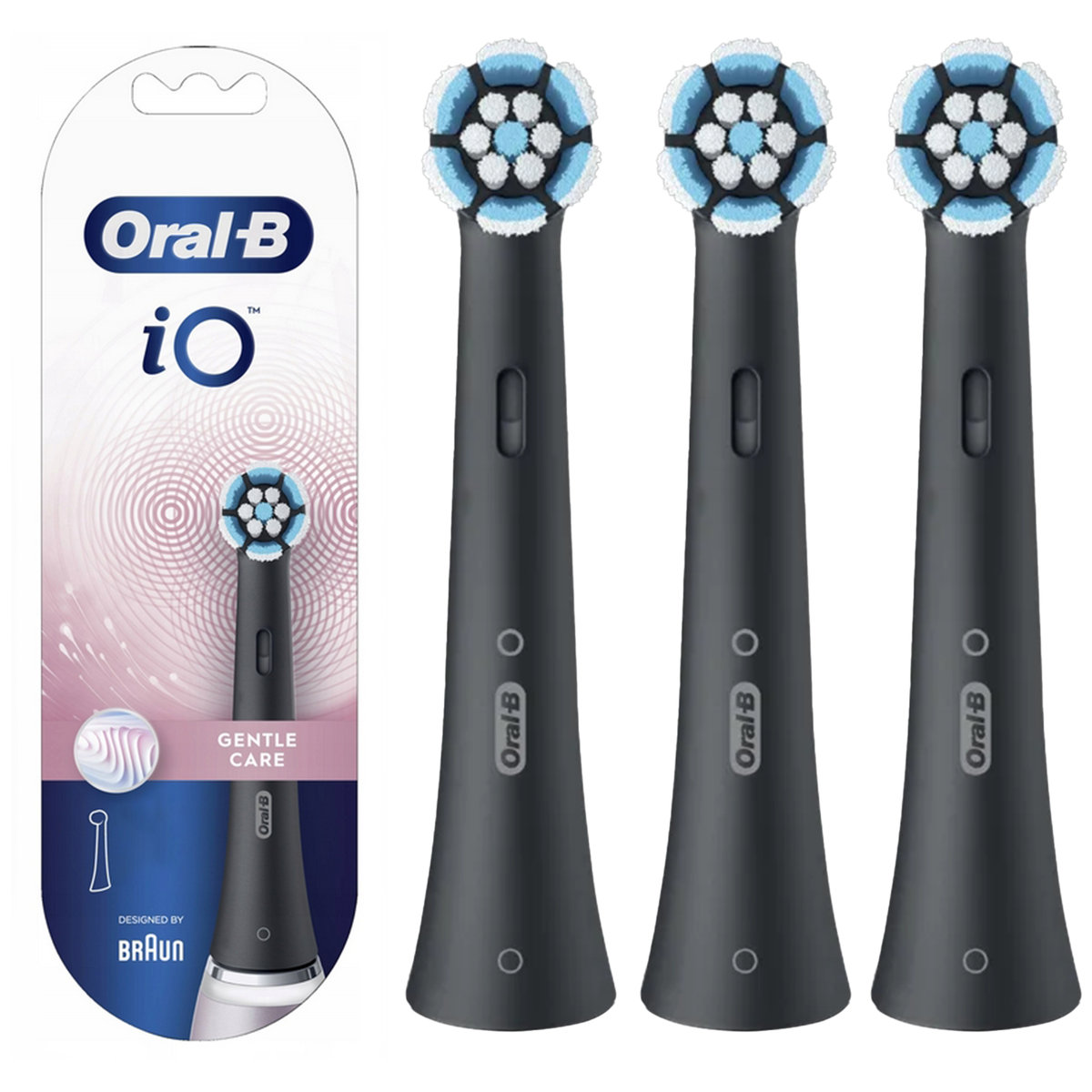 3x Końcówka do szczoteczki elektrycznej Oral-B Gentle Care Czarna DELIKATNA