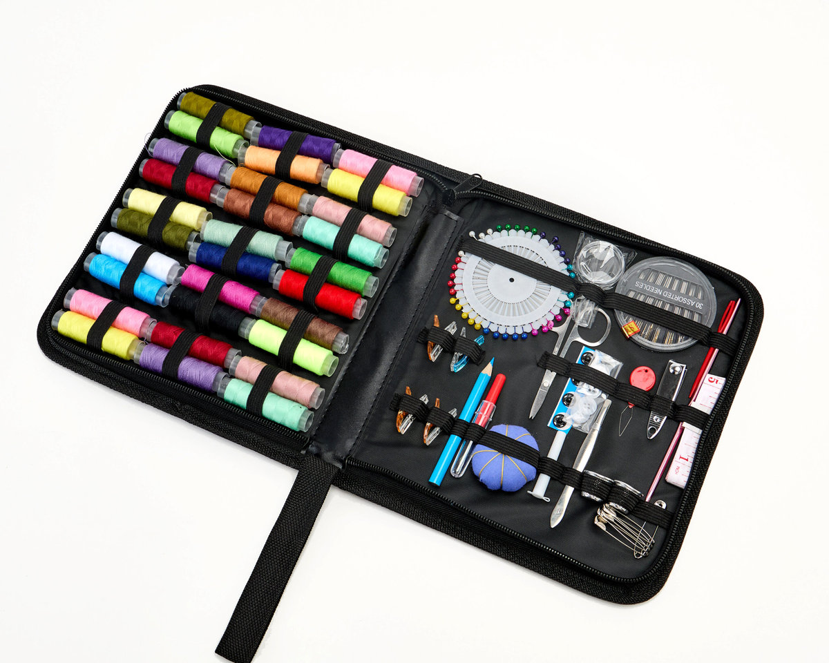 ZESTAW XXL PRZYBORNIK KRAWIECKI DO SZYCIA NICI W ETUI