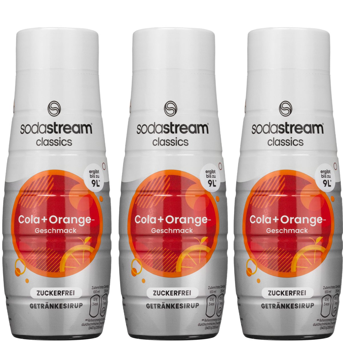 3x SYROP SODA STREAM COLA POMARAŃCZA BEZ CUKRU 440ML