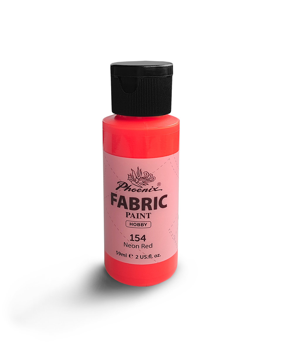 Farba do Ubrań Tkanin Jasnych i Ciemnych Phoenix 59 ml Neon Red 154