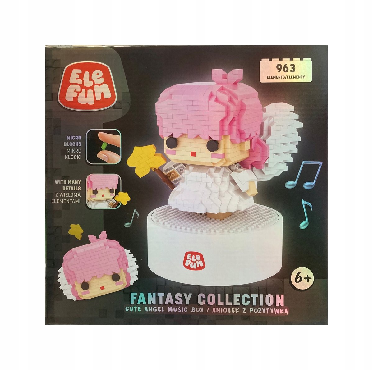 KLOCKI ELEFUN FANTASY COLLECTION Micro klocki ANIOŁEK Z POZYTYWKĄ 963 el.