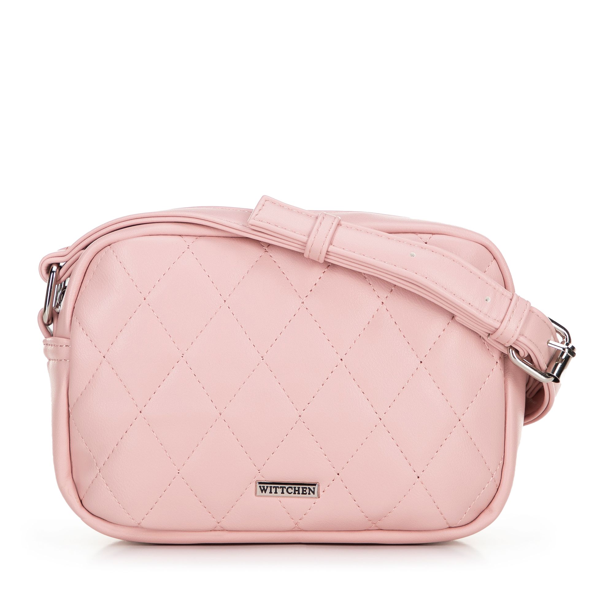 Damska torebka crossbody z imitacji skóry różowa
