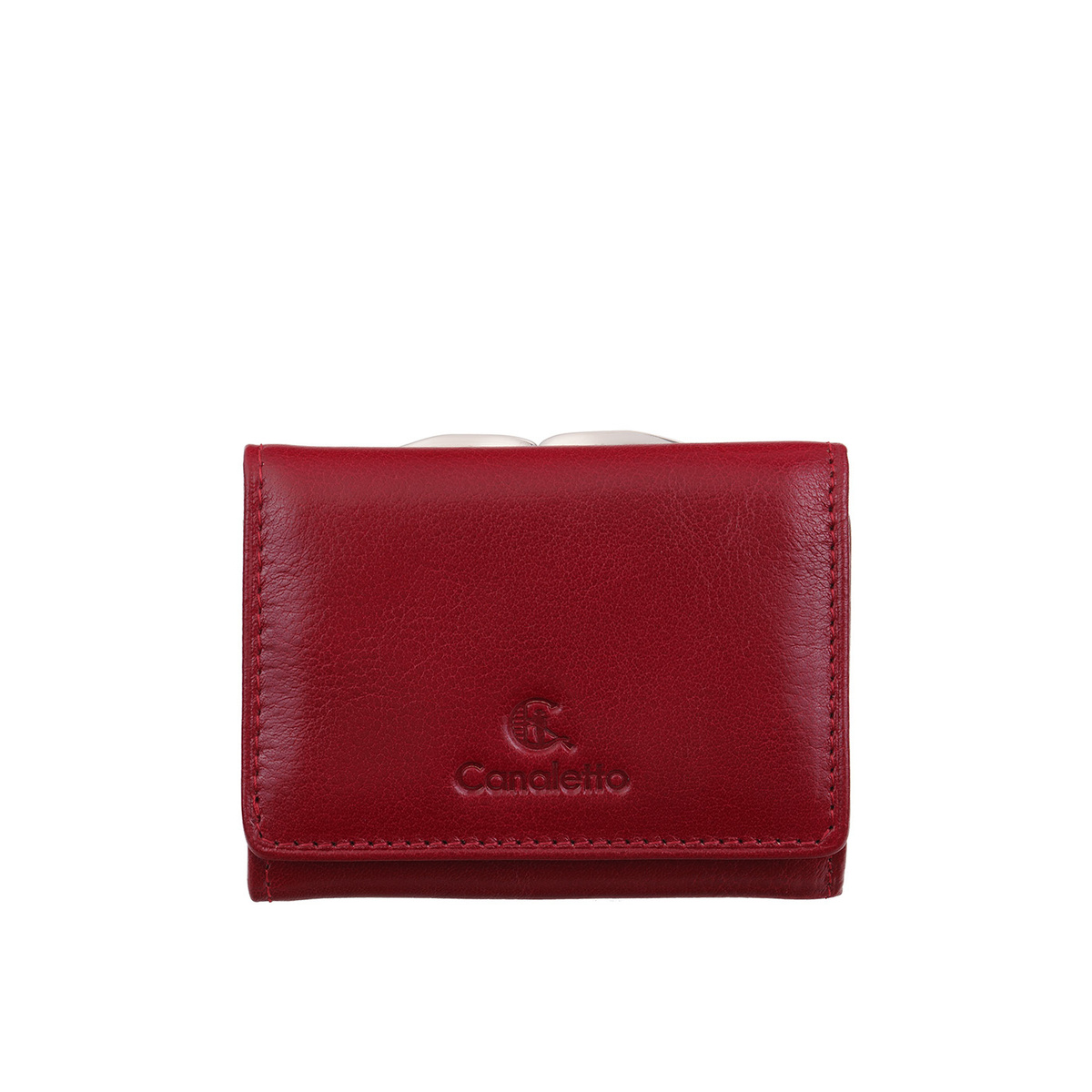 Mały czerwony portfel damski Canaletto z naturalnej skóry licowej z RFID – elegancja i bezpieczeństwo PD2000cs165 RFID