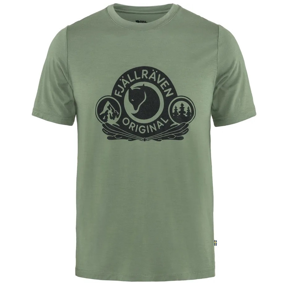Męska koszulka Fjällräven Abisko Wool Classic SS M Rozmiar: XL / Kolor: zielony/czarny