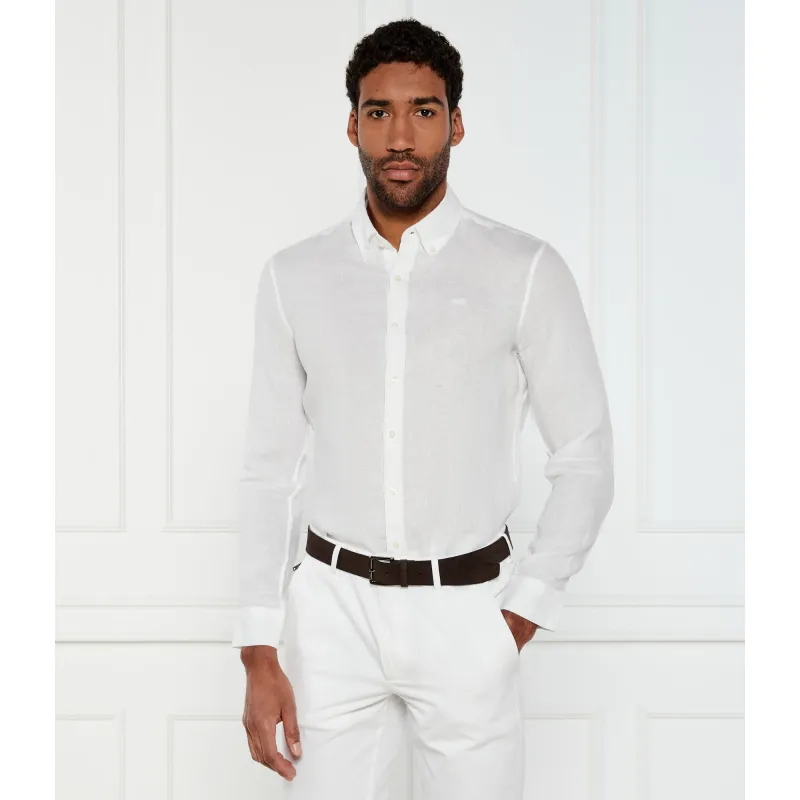 Michael Kors Lniana koszula Slim Fit