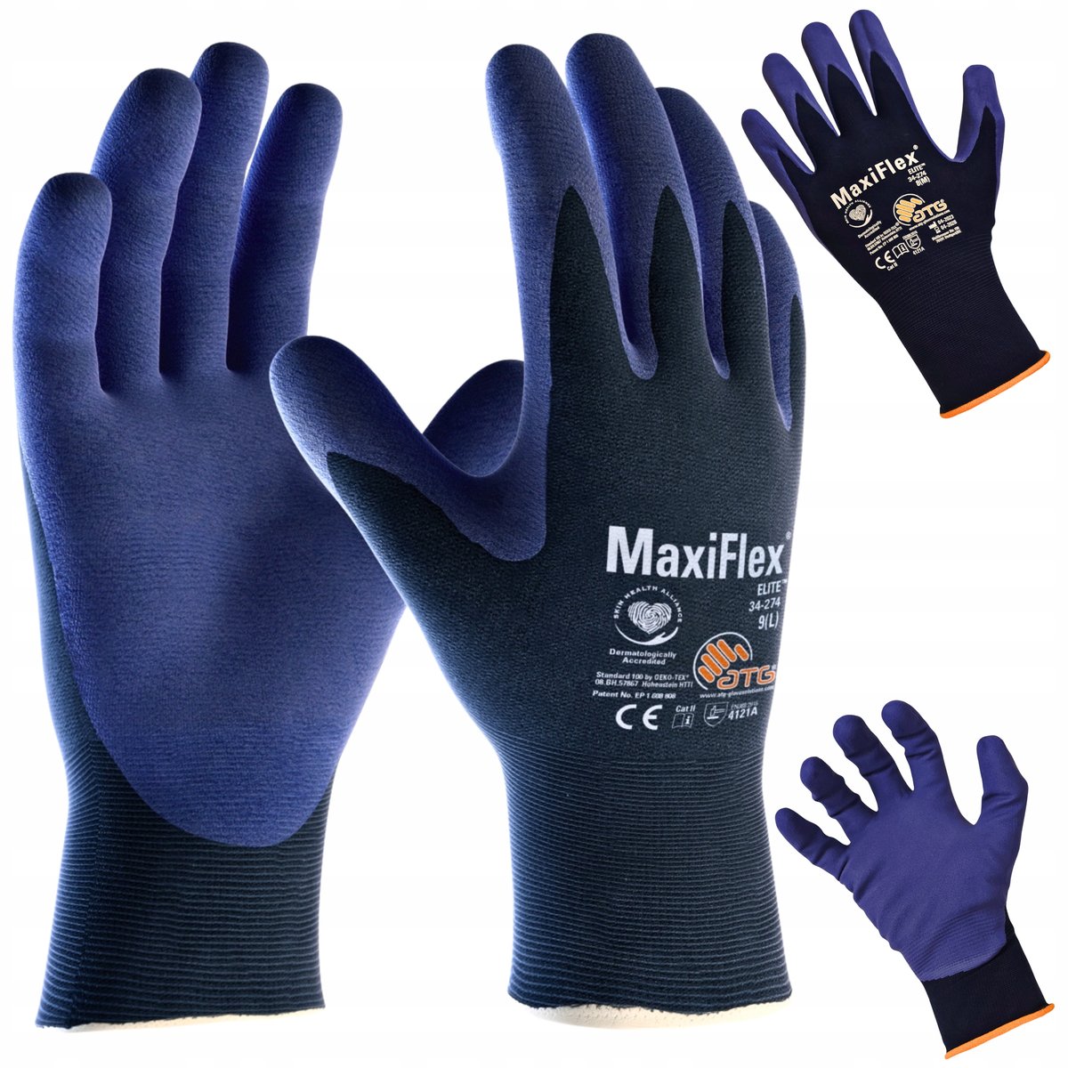 MOCNE Rękawice Robocze Rękawiczki ELASTYCZNE ATG MaxiFlex ELITE AD-APT