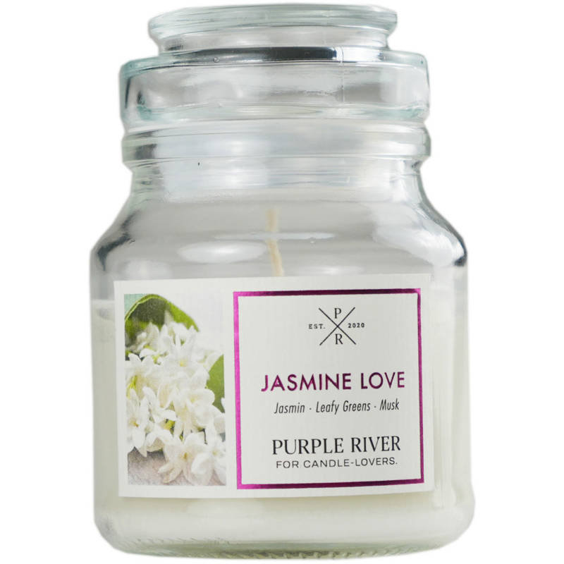 Sojowa świeczka zapachowa w szkle Purple River 113 g Jaśmin Jasmine Love