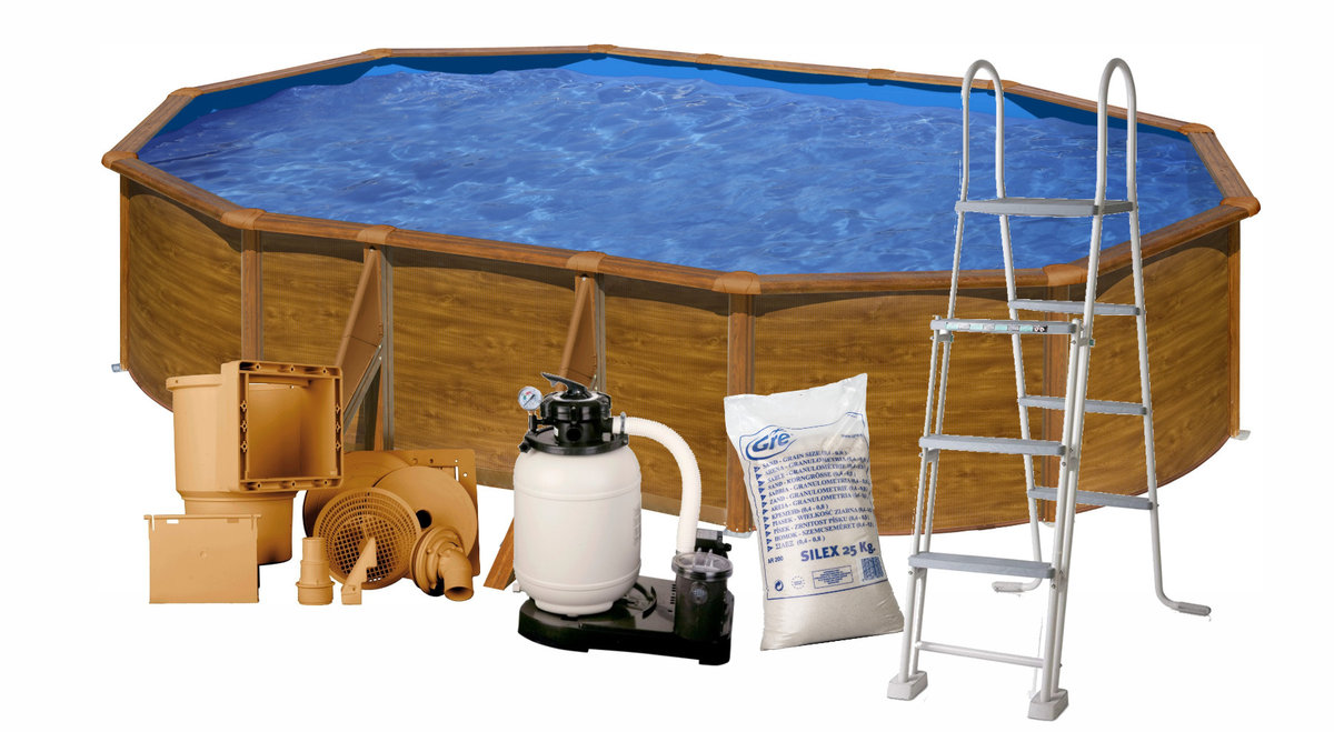 Basen ogrodowy stalowy Amazonia 730x375x132cm GRE