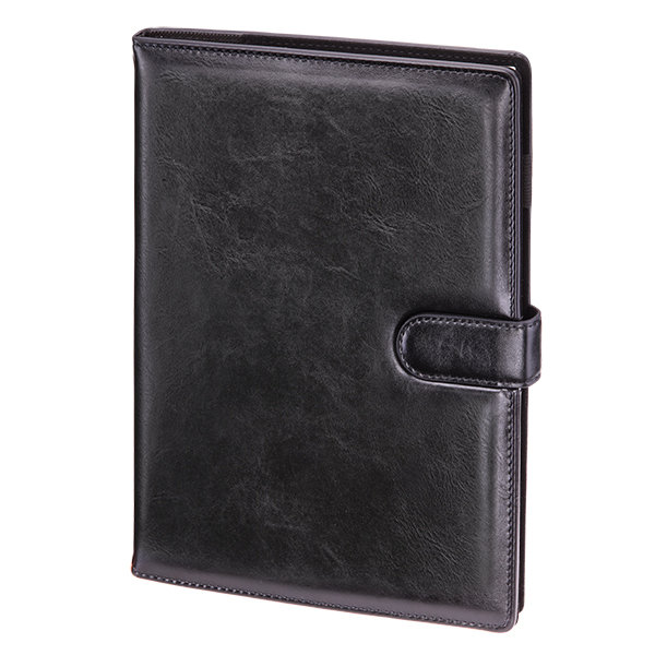 Notes premium czarny A4 z wymiennym wkładem zapięcie magnetyczne Genua 100 kartek kratka