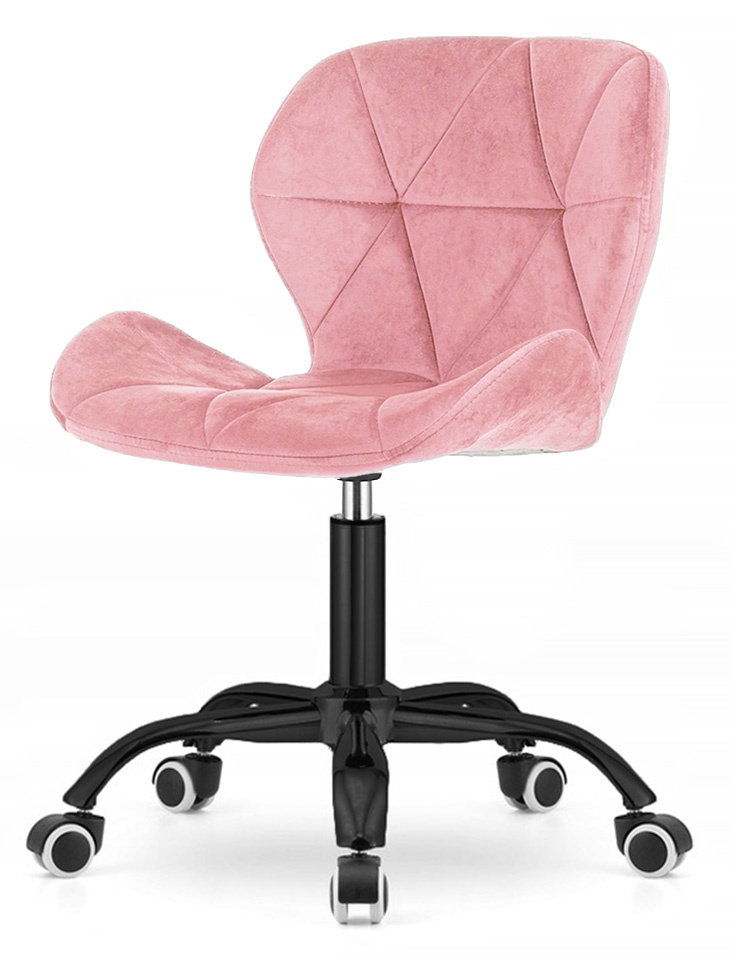 Krzesło obrotowe tapicerowane welurowe do biurka VASTO OFFICE VELVET PINK SMOKE