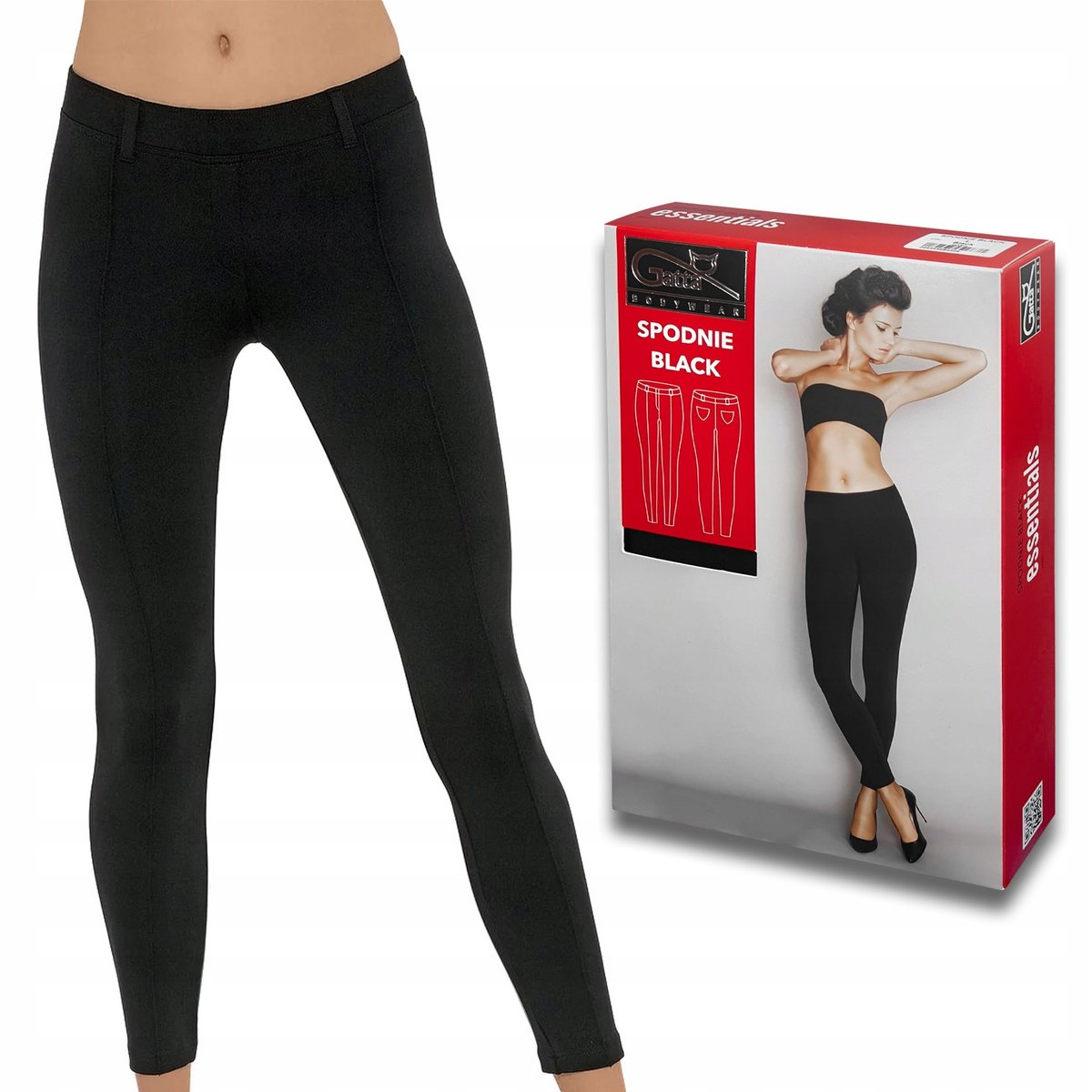 Spodnie Legginsy Damskie Czarne Gatta Black R.- M