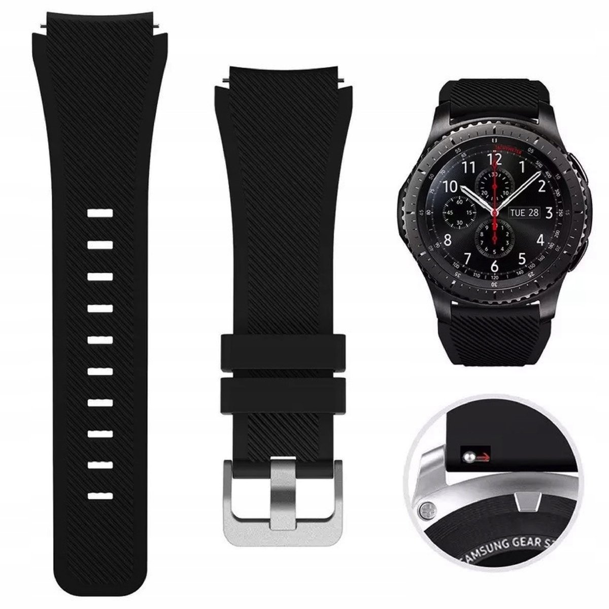 PASEK SILIKONOWY DO SAMSUNG GALAXY WATCH GEAR S3 46MM 3 45MM CLASSIC