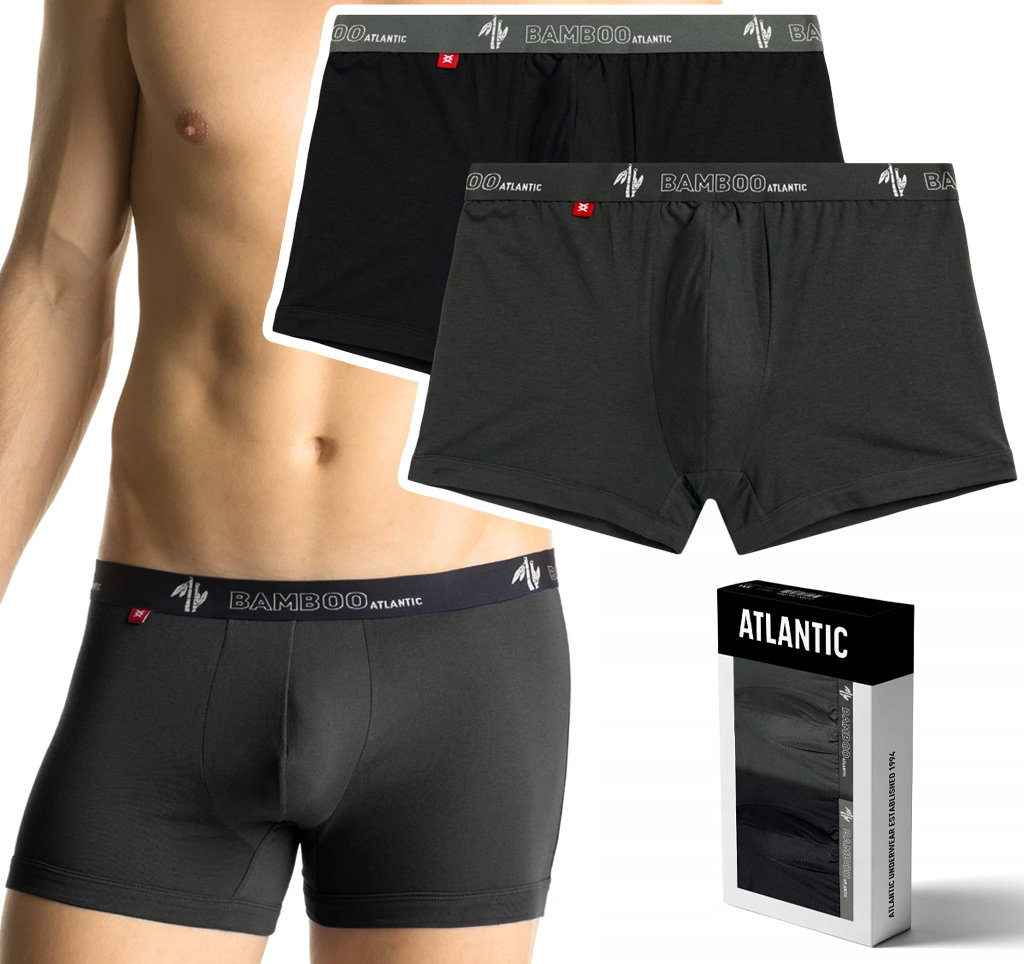 Bokserki Męskie Bambusowe 2-Pak Szorty Atlantic 2Mh-1187 - L