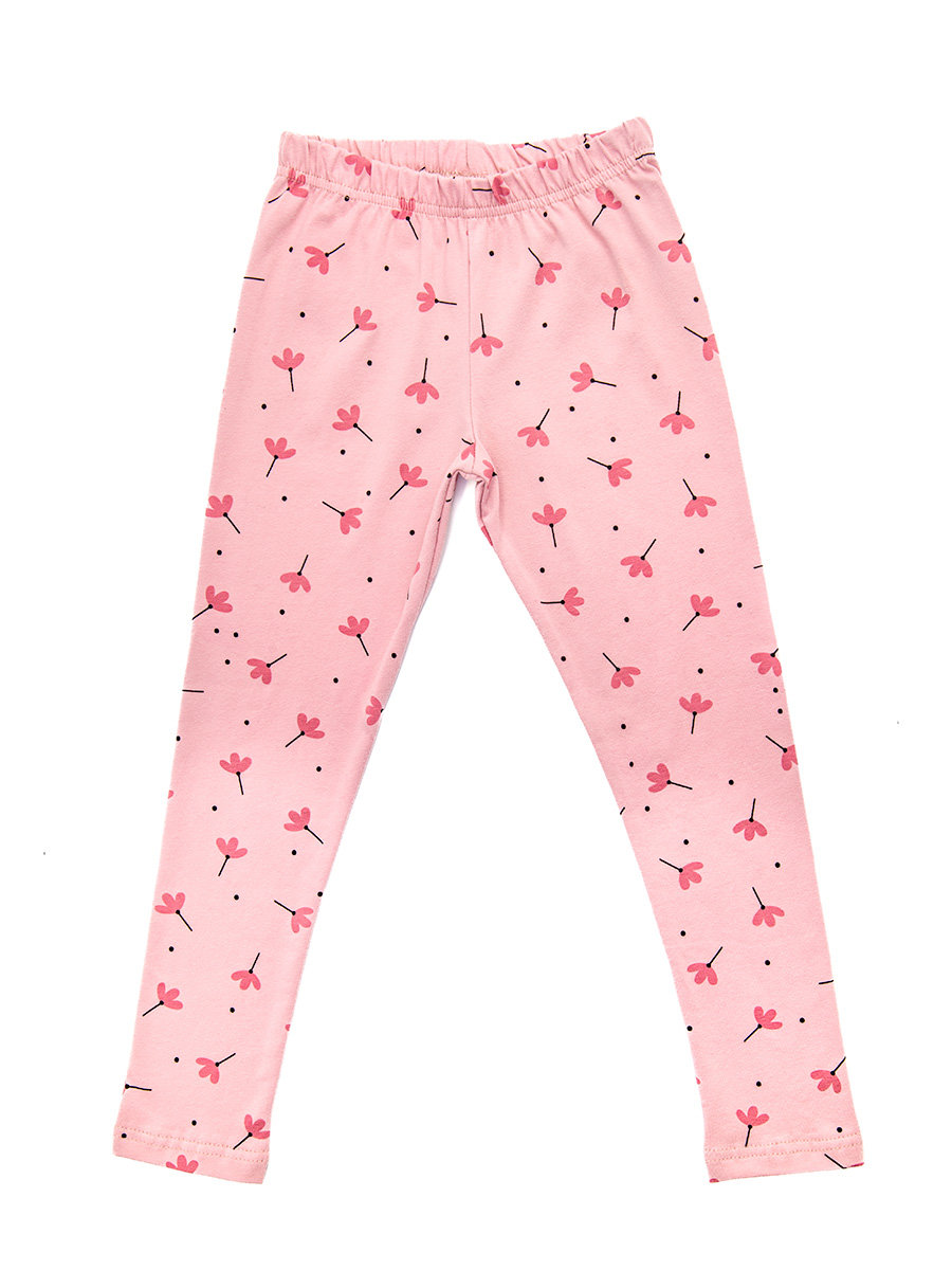 Dziewczęce legginsy z nadrukiem kwiatków pudrowe Tup Tup