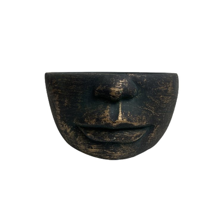 Donica ceramiczna TWARZ – Pozłacana elegancja 11 cm