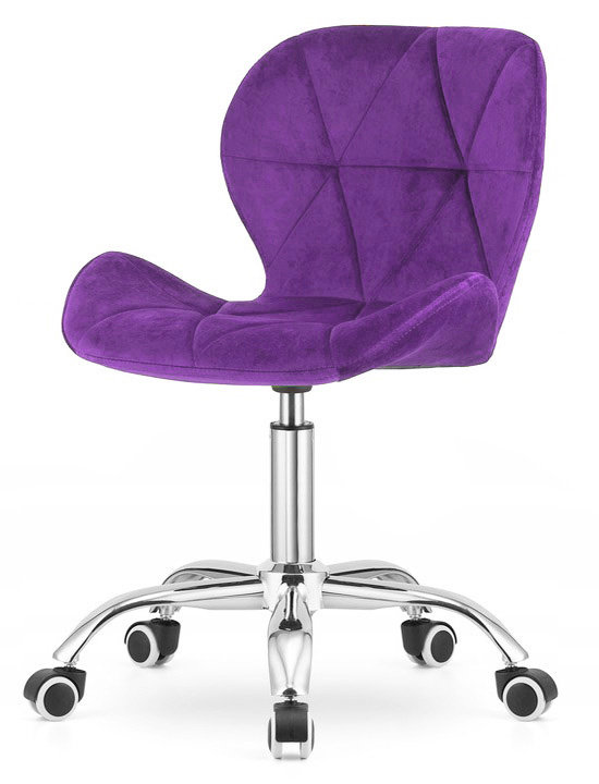 Krzesło obrotowe tapicerowane welurowe do biurka regulowane VASTO OFFICE VELVET PURPLE