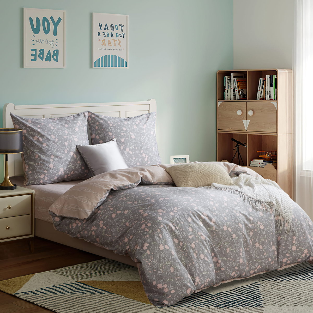 Pościel w Kwiaty Satyna Bawełniana 220x200 S025