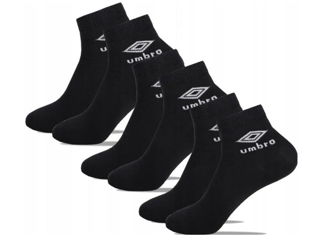 Skarpety UMBRO QUARTER 3-PAK - 35-38 CZARNE
