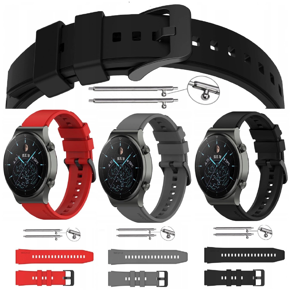3x PASEK DO HUAWEI WATCH GT 2 3 4 5 GT2 GT3 GT4 GT5 PRO GT2e 46MM 48MM