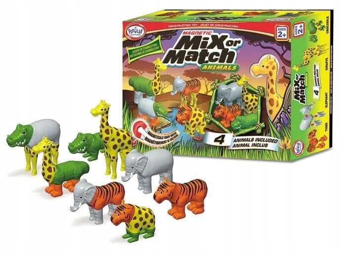 Malblo 62000 magnetic zwierzęta z dżungli żyrafa klocki magnetyczne zestaw