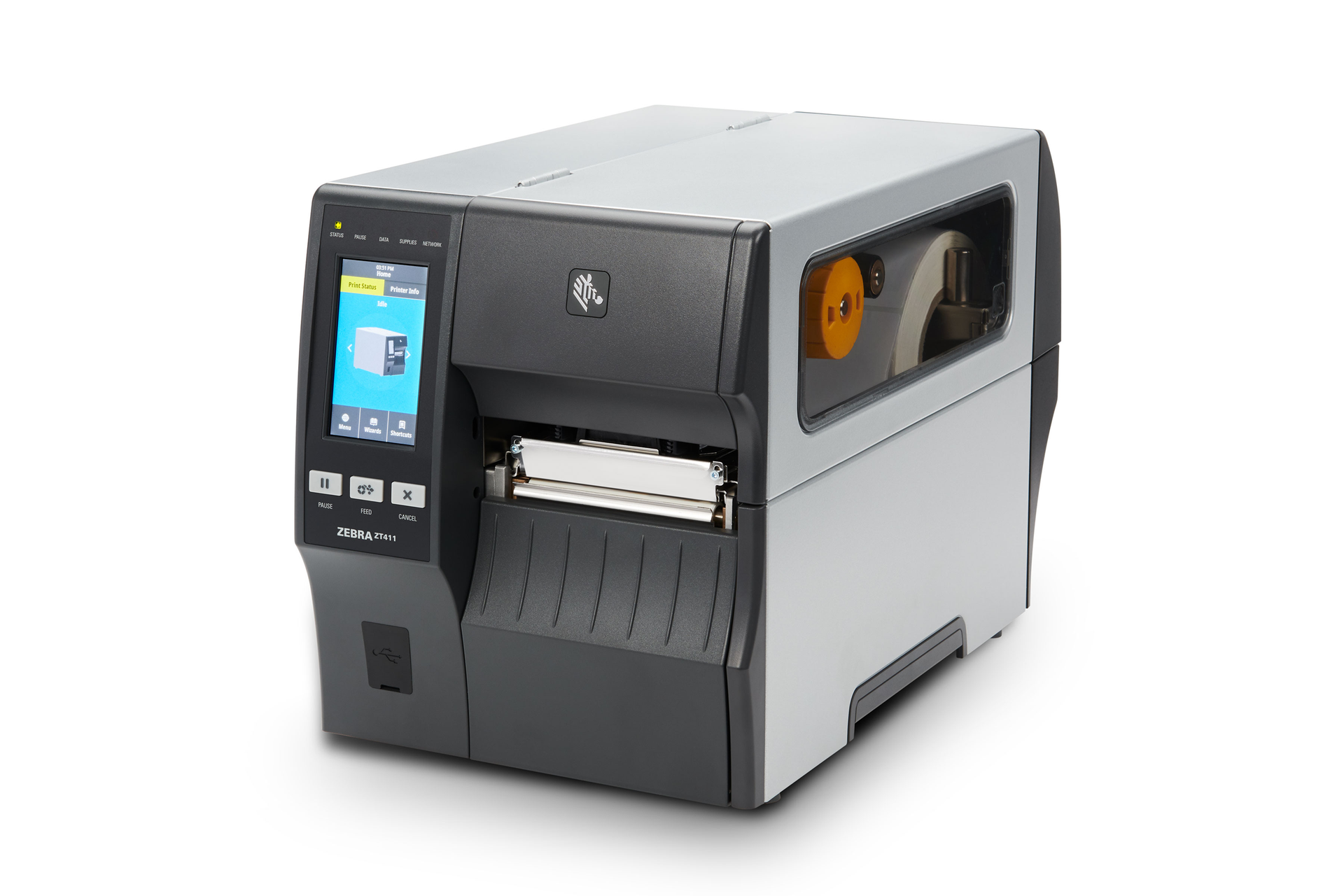 Zebra ZT411 203dpi USB, USB Host, Ethernet, RS232, Bluetooth 4.1, MFI, Dyspenser z nawijakiem etykiet (ZT41142-T4E0000Z)