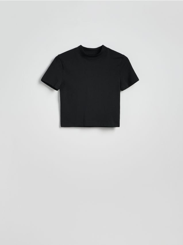 Reserved - Bawełniany t-shirt - czarny