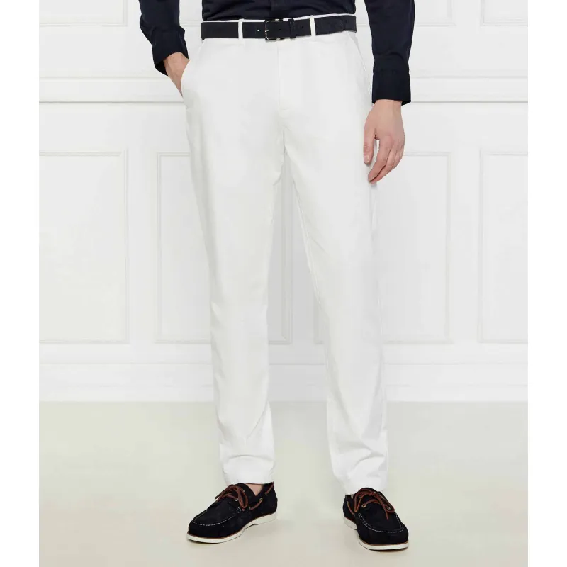 Tommy Hilfiger Satynowe spodnie chino HARLEM Tapered fit