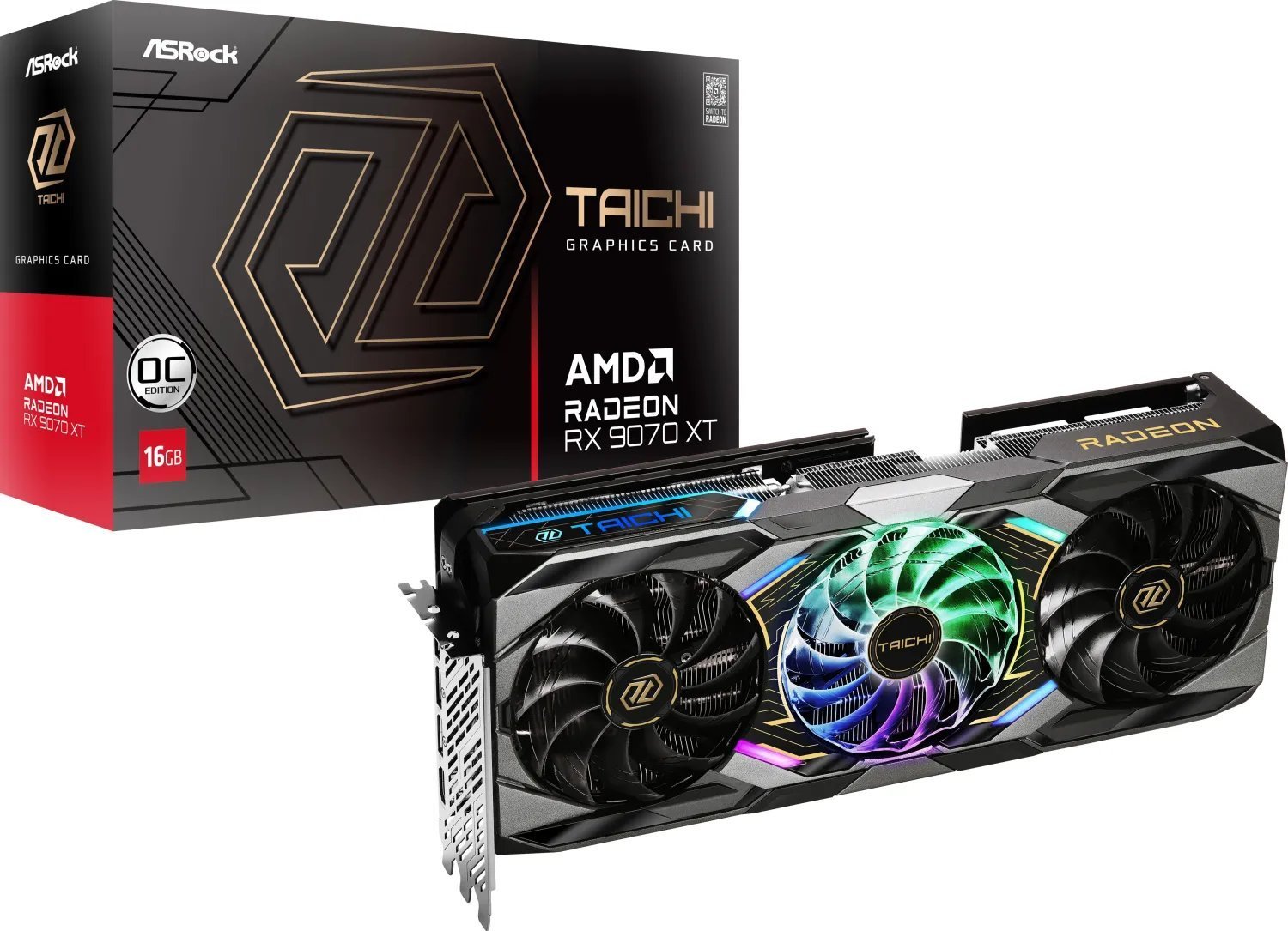 ASRock Radeon RX 9070 XT Taichi OC 16GB GDDR6 RX9070XT TC 16GO 90-GA5HZZ-00UANF