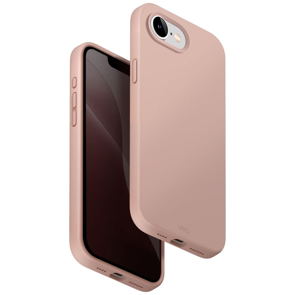 Etui UNIQ Lino do iPhone 16e (2025) Magclick Charging różowy