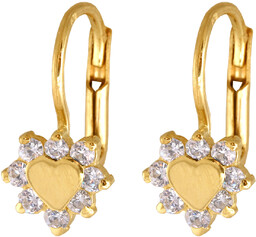 Złote kolczyki 585 wiszące prezent grawer pudełko