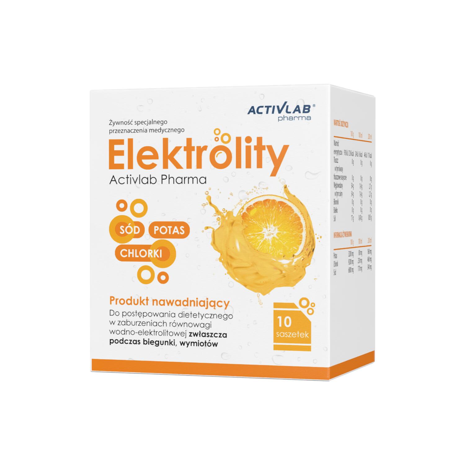 Activlab Pharma Elektrolity, smak truskawkowy, 10 saszetek