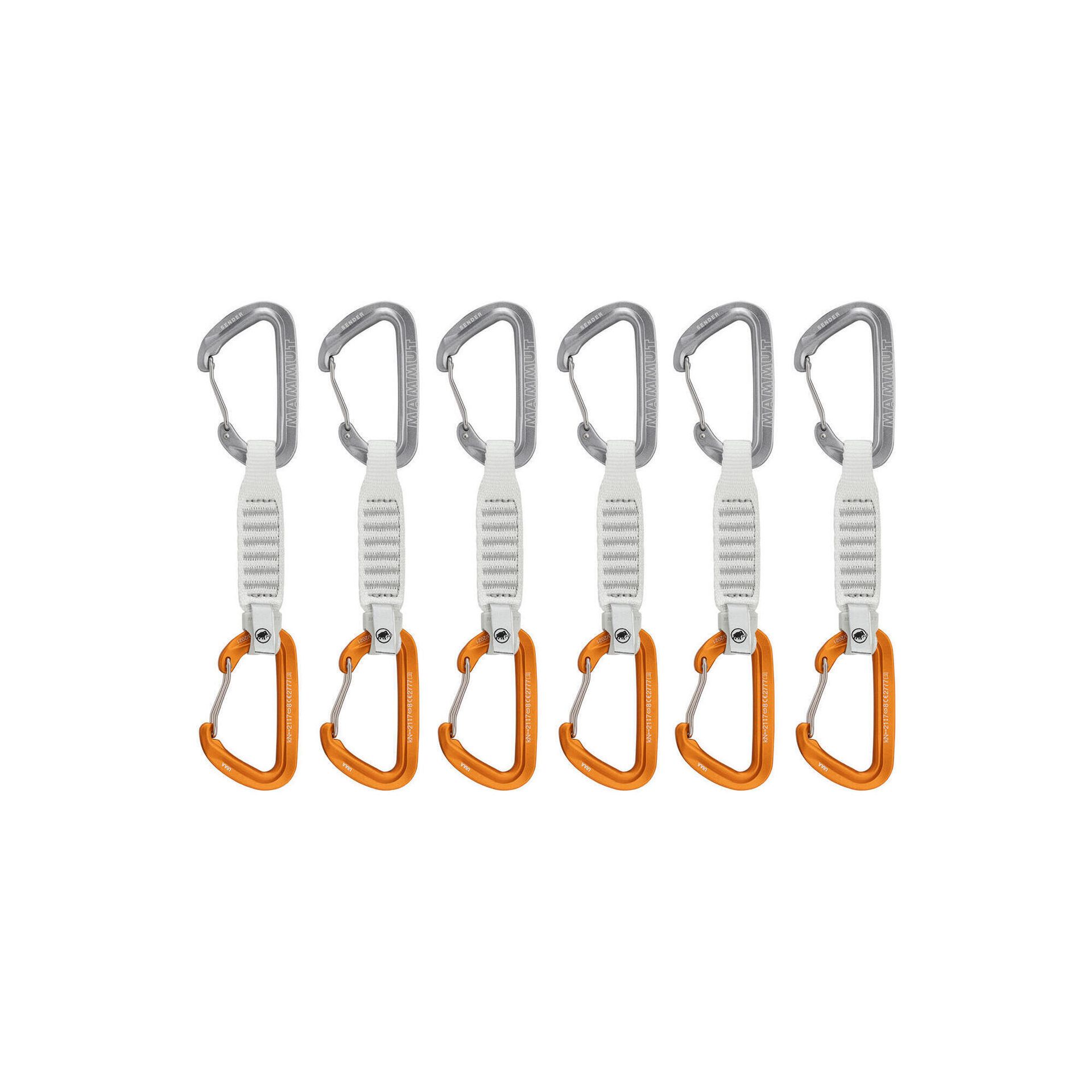 Mammut Sender Wire Quickdraws 12cm 6-Pack, szary/złoty 2022 Ekspresy wspinaczkowe 2040-02801-19272-74