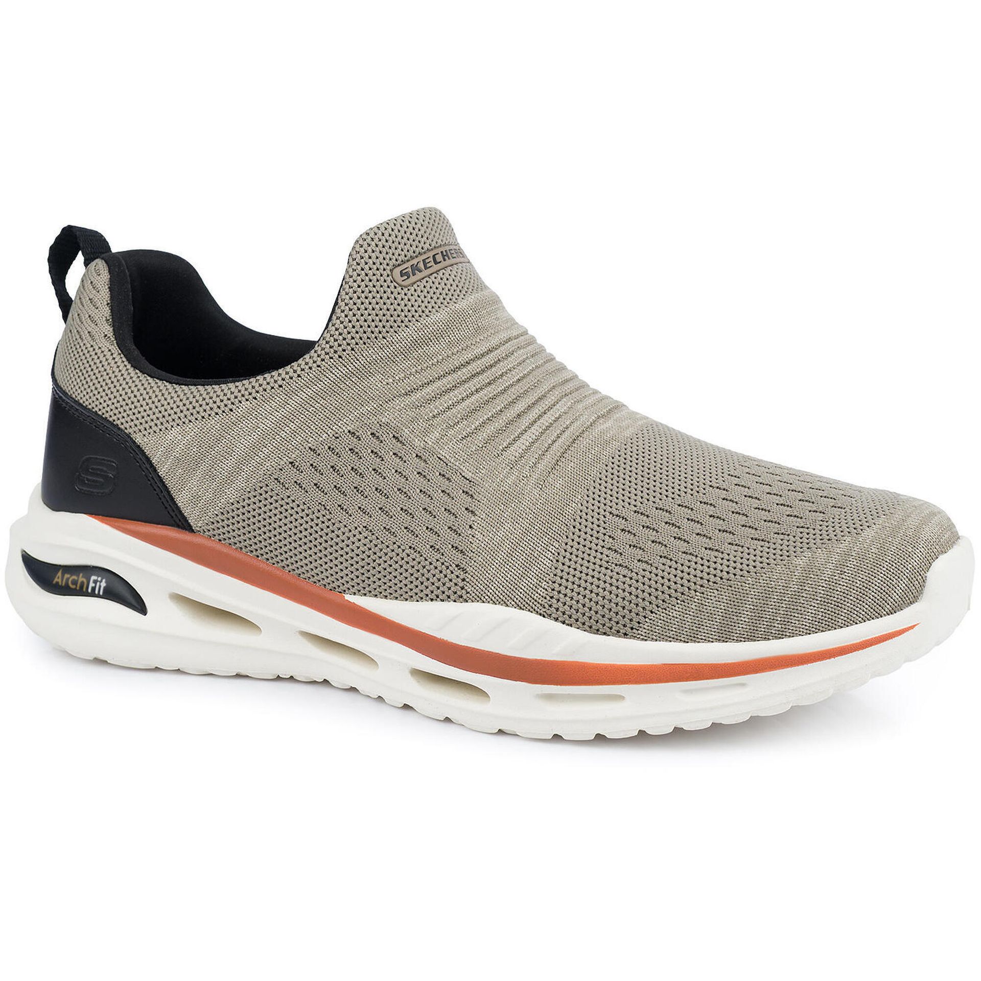 Męskie buty sportowe wsuwane beżowe SKECHERS ARCH-FIT ORVAN DENISON