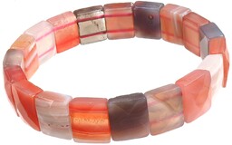 Oryginalny Różowy Agat Botswana Bransoletka Certyfikat